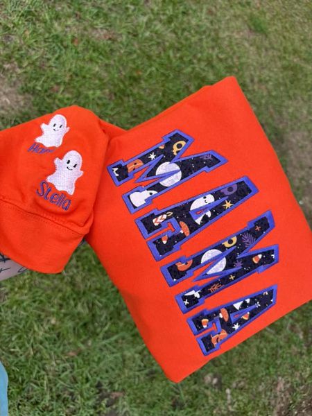 Halloween MAMA Embroidered Boos Crewneck