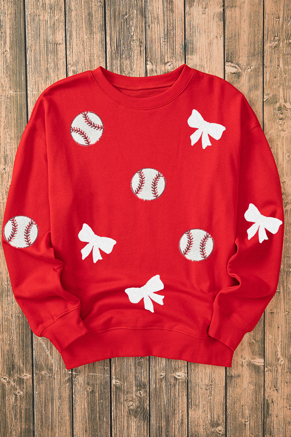 Red Sequin Game Day Pullover RTS