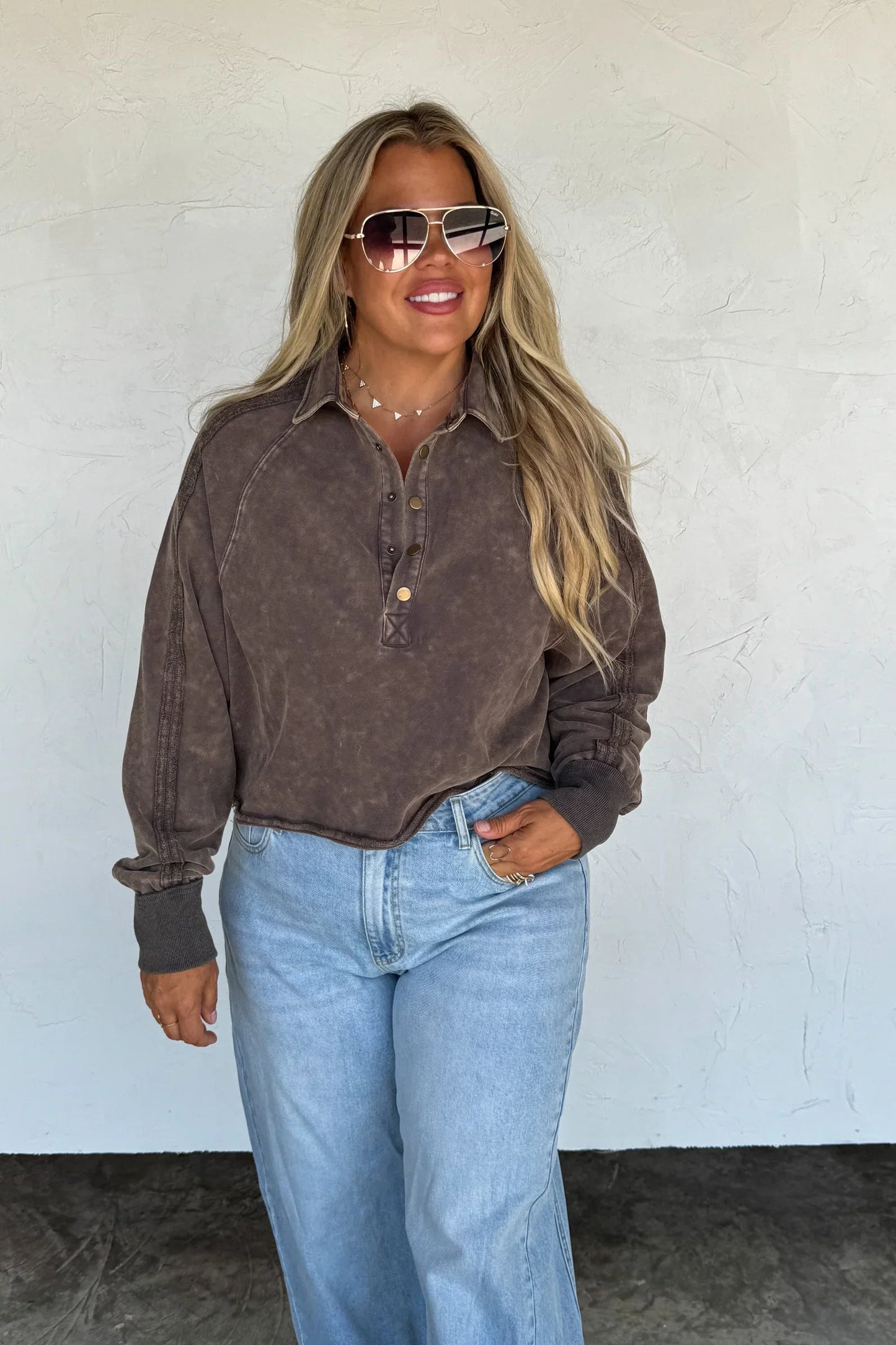PREORDER: Marley Snap Button Sweatshirt