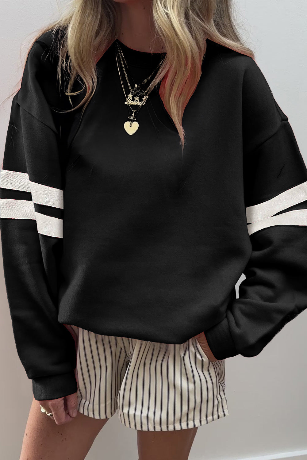 Varsity Stripe Sweatshirt *MULTIPLE COLORS*  RTS