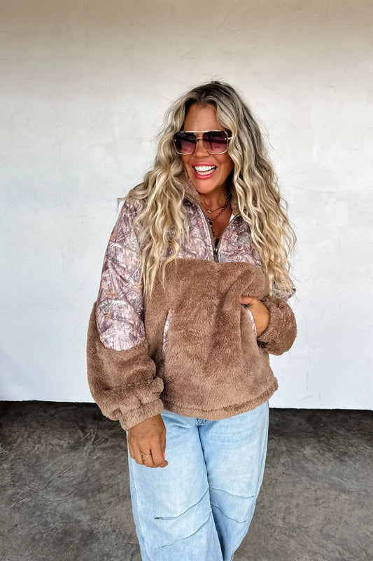 PREORDER: Camo Sherpa Pullover
