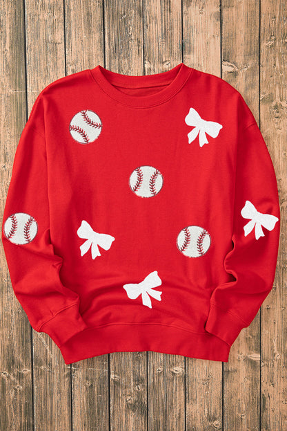 Red Sequin Game Day Pullover RTS