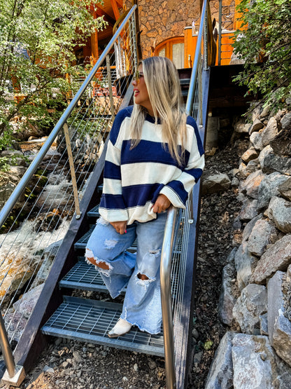 PREORDER: Kadie Stripe Knit Sweater in Four Colors