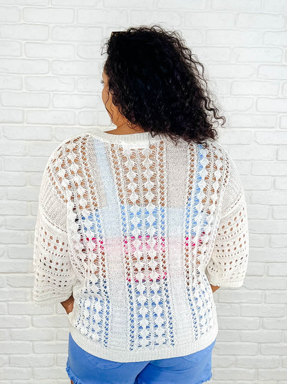 Hallow Laugh Open Knit Top