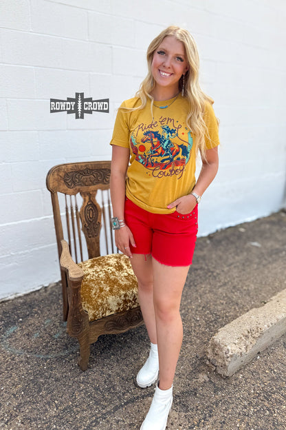 RED- Shenandoah Stud Shorts