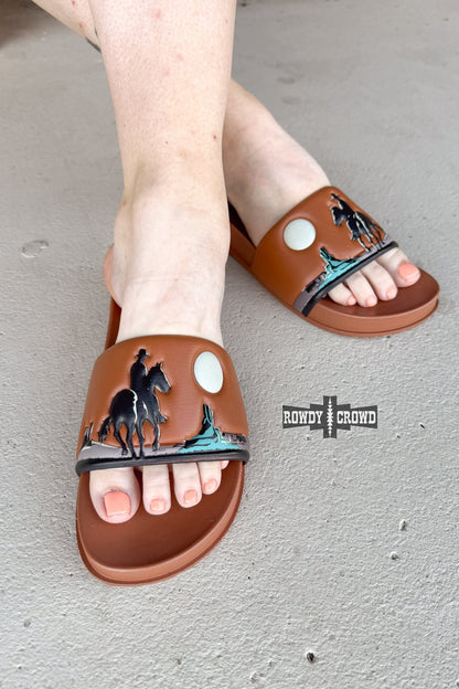 BROWN Saddle Bum Slides