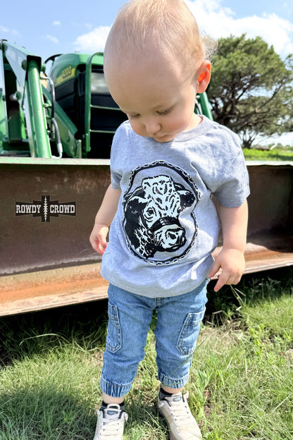 KIDS Happy Hereford Tee- GREY