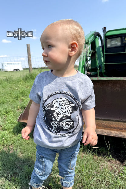 KIDS Happy Hereford Tee- GREY