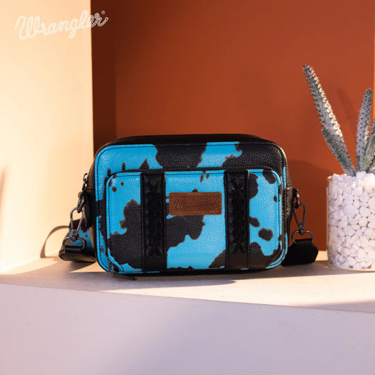 Pre-Order Wrangler Cow Print CrossBody Purse With Wallet Compartment