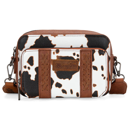 Pre-Order Wrangler Cow Print CrossBody Purse With Wallet Compartment