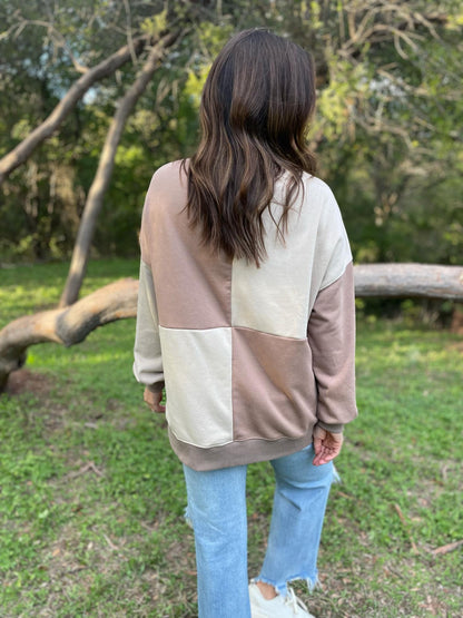 PREORDER: Back To Square One Color Block Sweatshirt in Two Colors