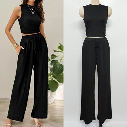 Ribbed Knit cropped tank + drawstring set - Week of 7.7