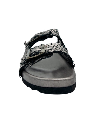 Intertwine Dual Woven Strap Slide in Pewter