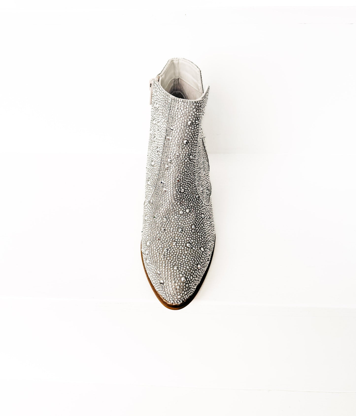 Shine Star Rhinestone Bootie in Silver