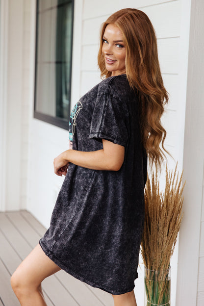 Desert Dreamer Acid Wash Graphic T Dress